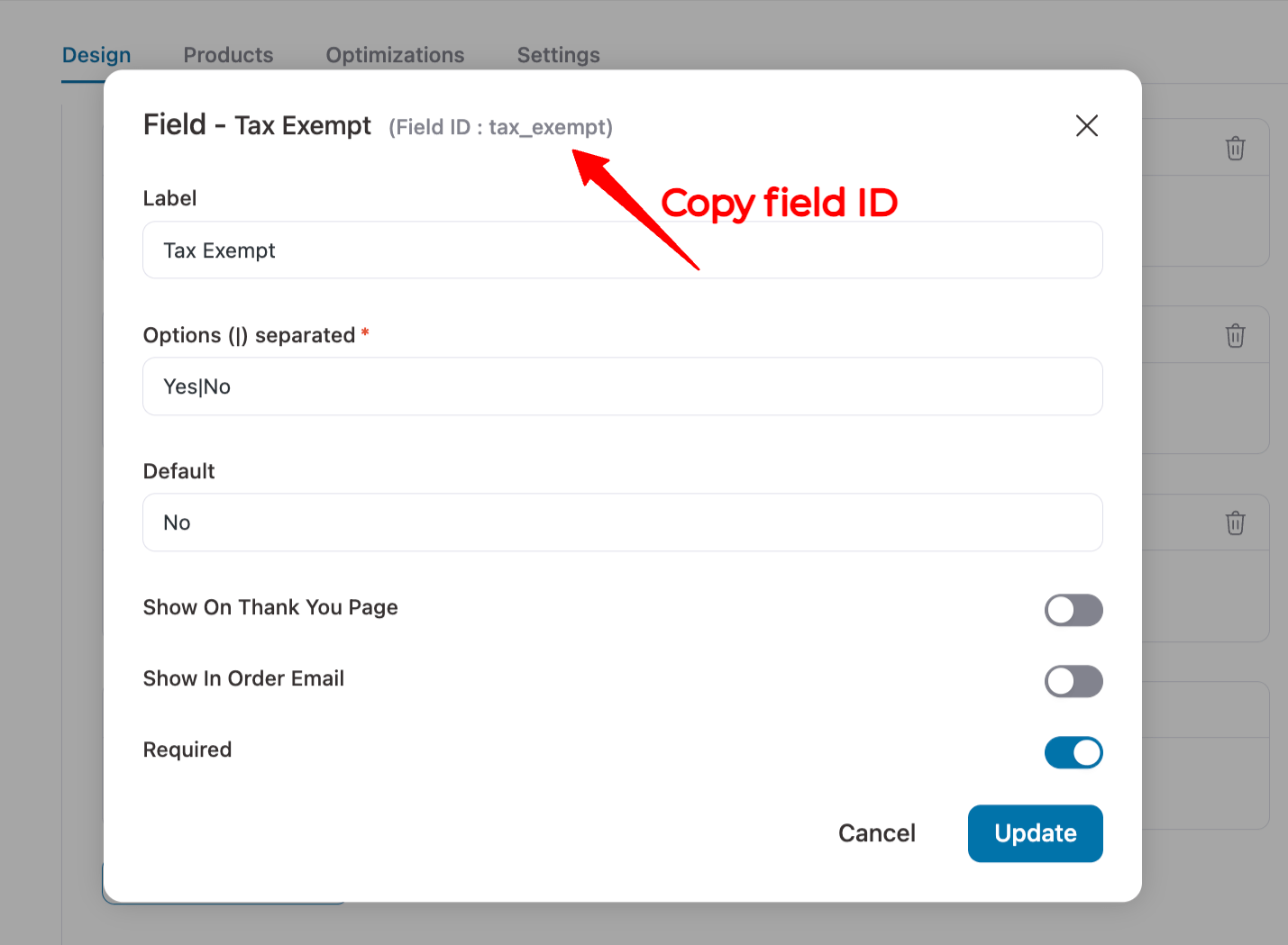 copy dependant field