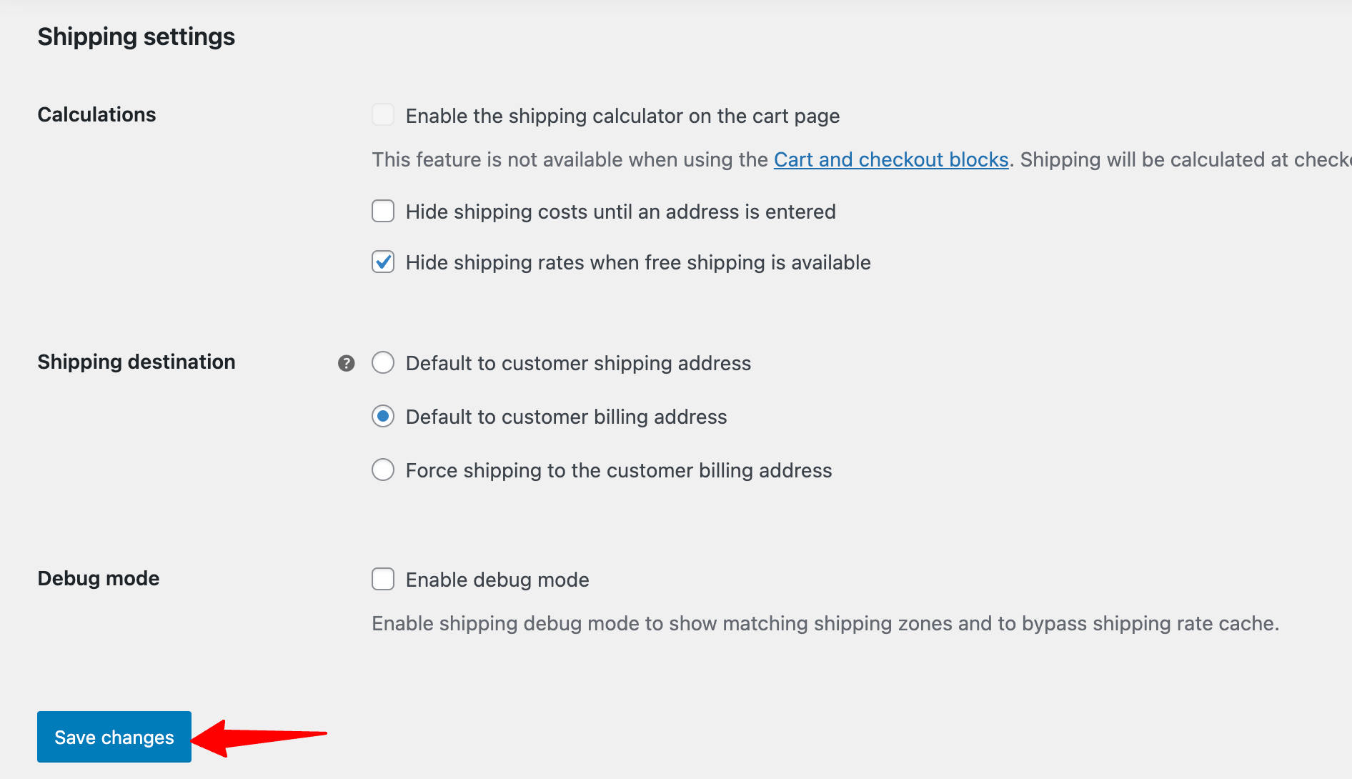 Finally hit Save Changes to update.