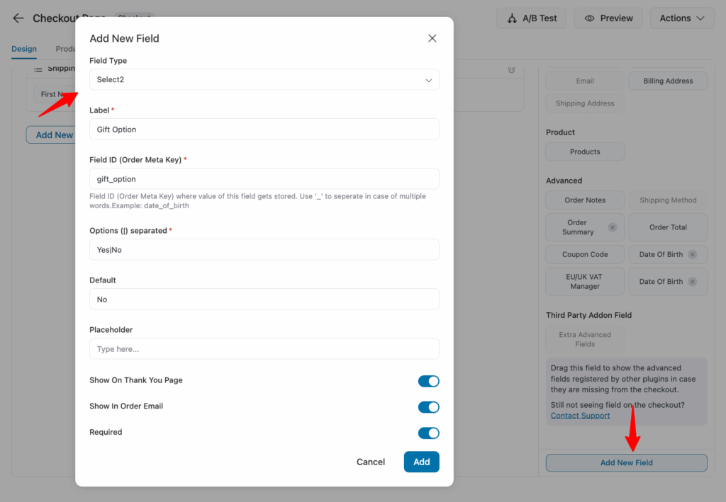 Create the Select2 field 