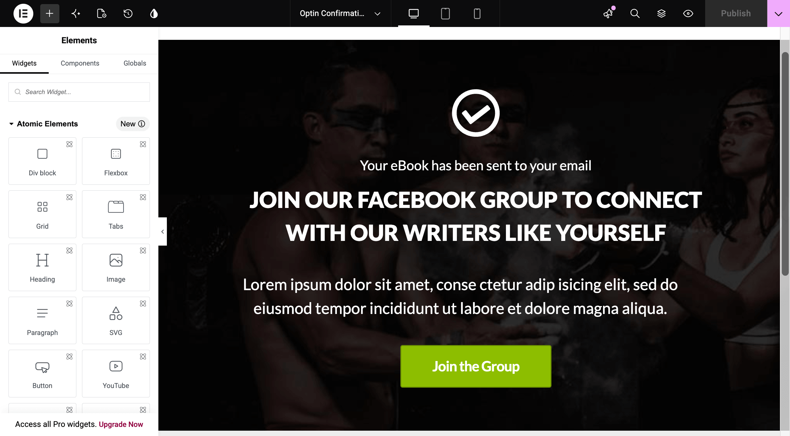 Customize optin confirmation page