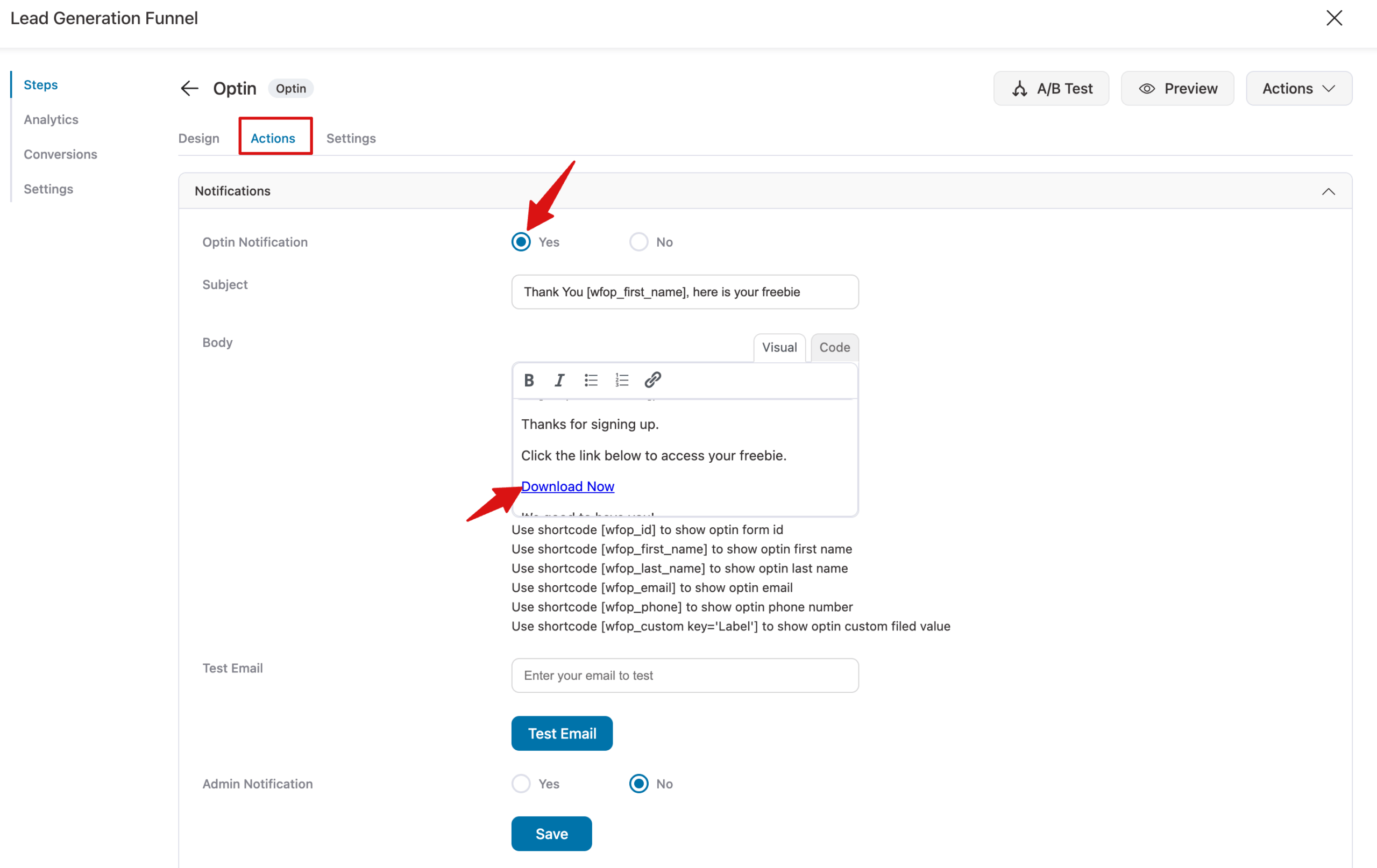 Send the welcome email with your lead magnet
