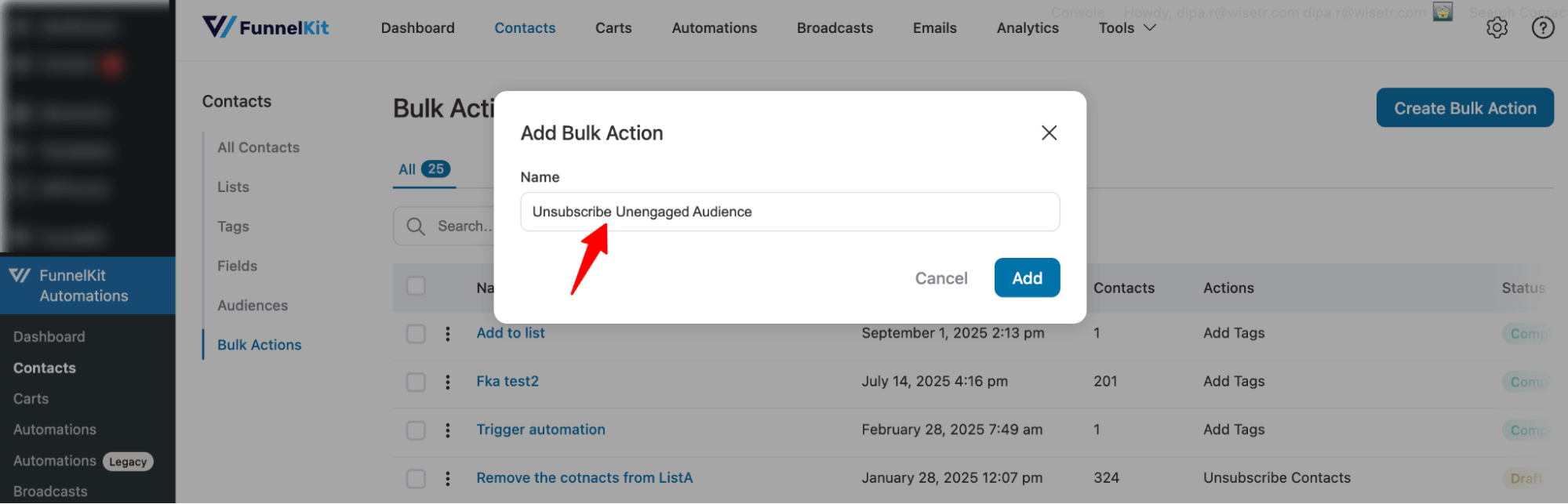 add bulk action