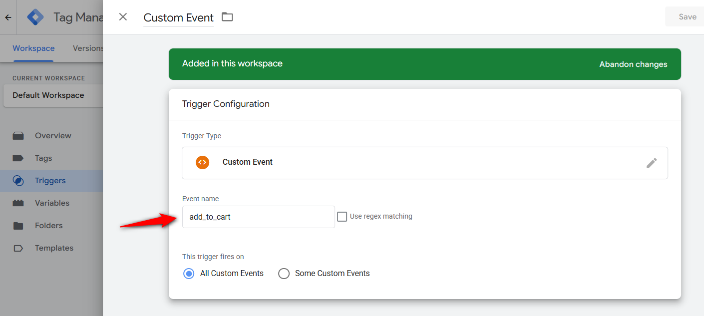 Add custom event such as add_to_cart, begin_checkout, etc.