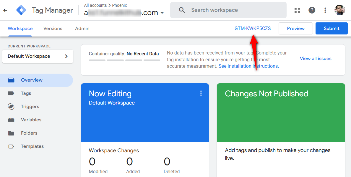 copy gtm container id