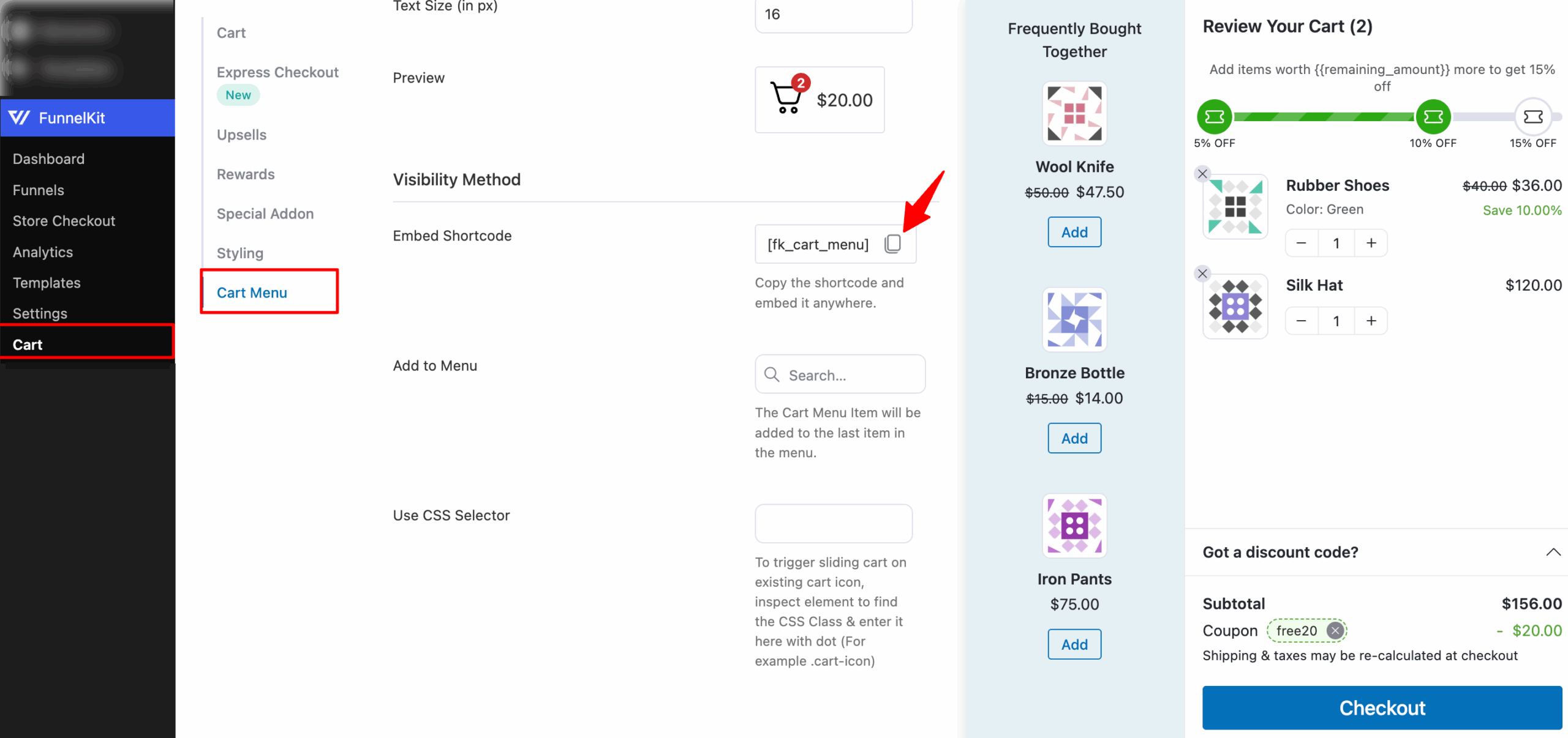 copy to embed shortcut