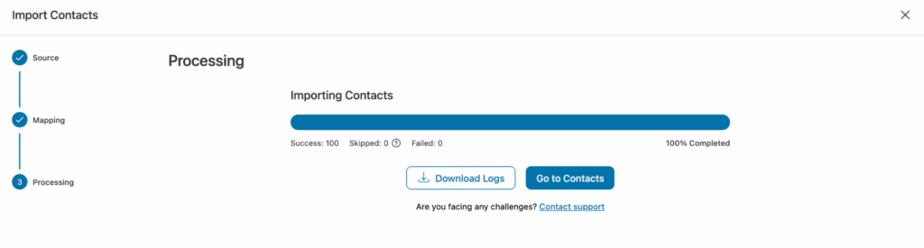 Once the import is completed, WordPress user data and WooCommerce orders are synced. As a result, orders are linked to the correct FunnelKit Automations contact profile, and automation triggers and contact data work as expected.