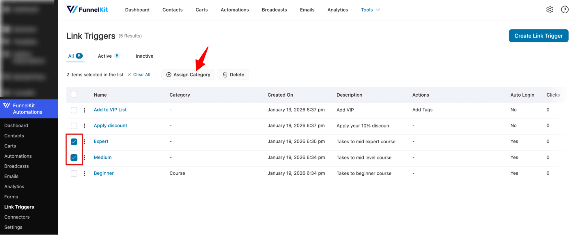 bulk assign multiple category