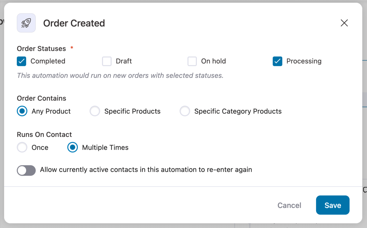 configure order created events for review collection FunnelKit Automations