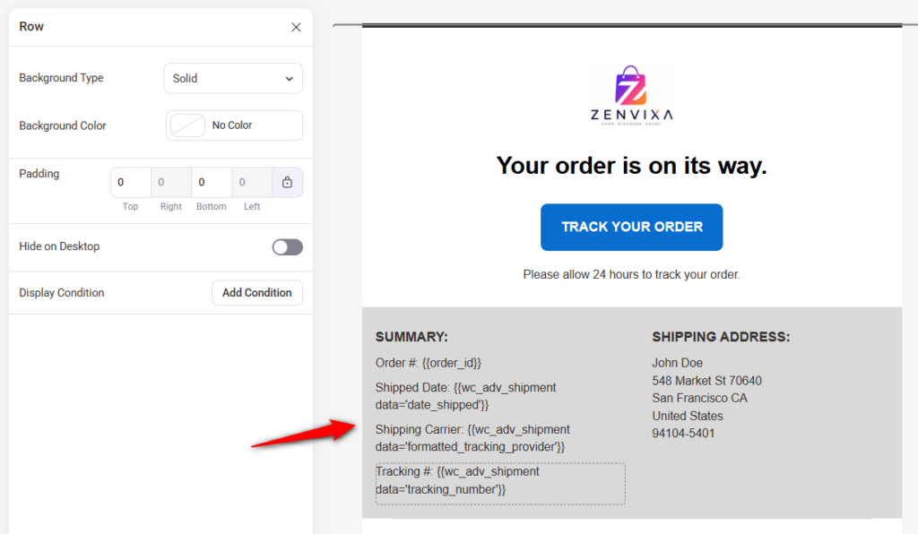 Email shipment tracking numbers automatically