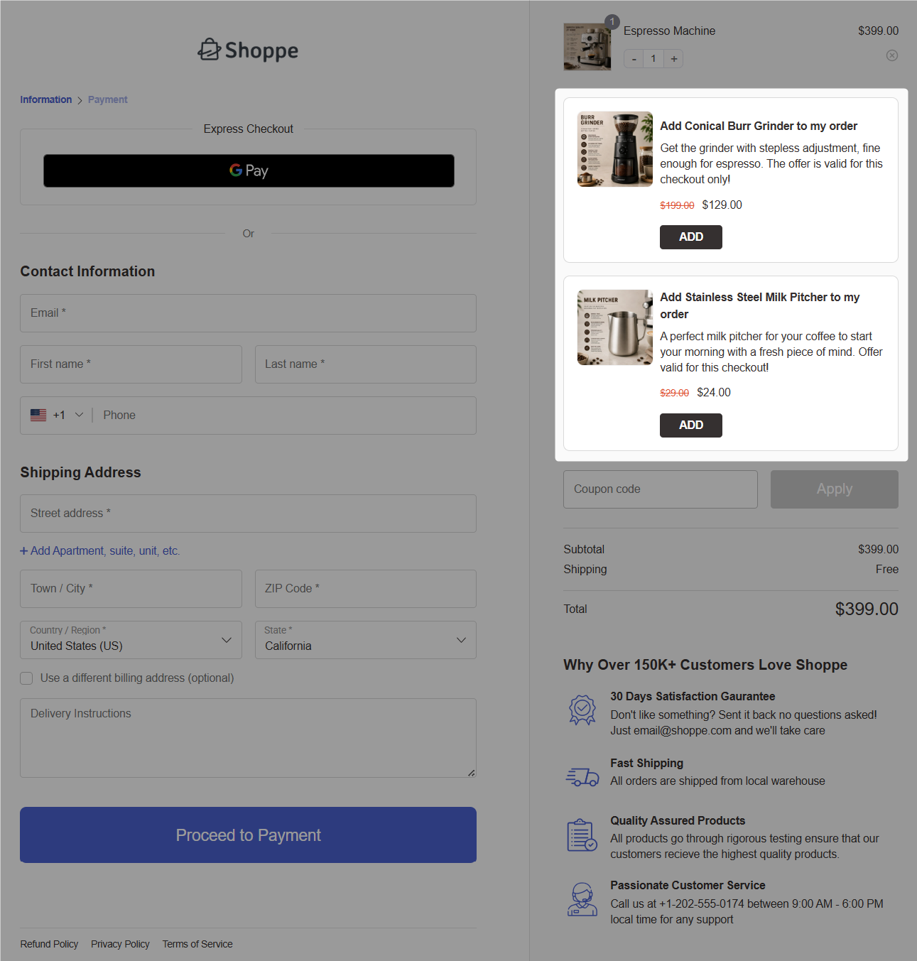 This is how the order bumps look on the WooCommerce checkout page created with FunnelKit.