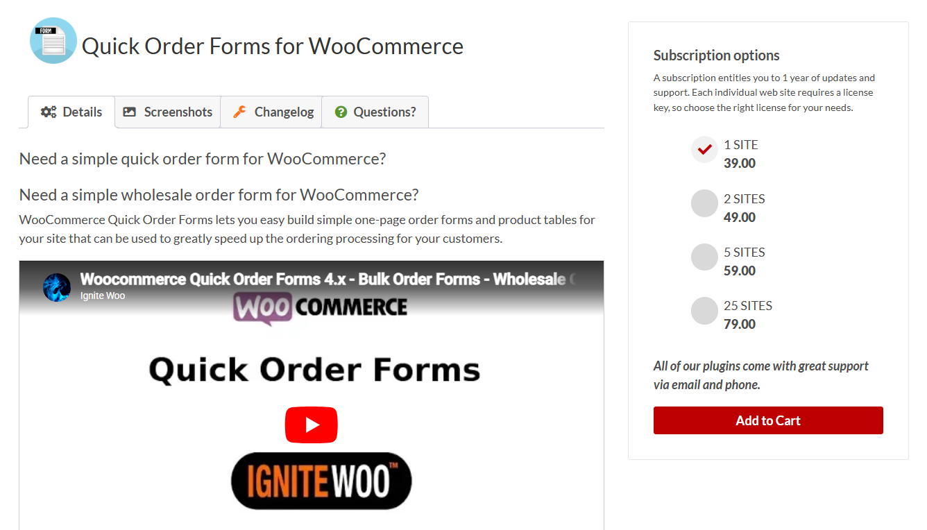 Quick Order Forms for WooCommerce (IgniteWoo)
