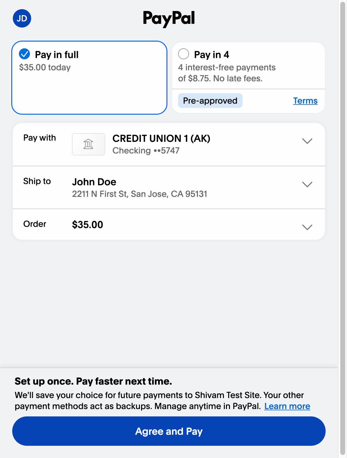 Now your preferred payment methods will show up. , Select one payment method and click agree and pay button