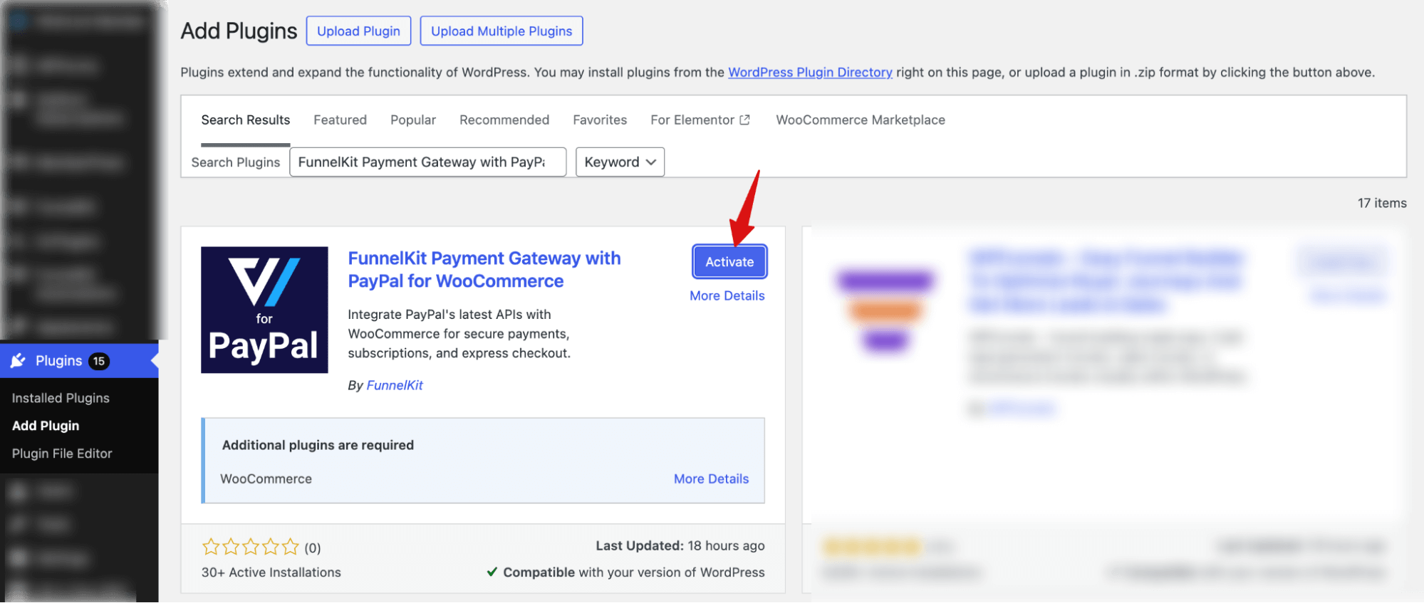activate FunnelKit Payment Gateway for PayPal WooCommerce