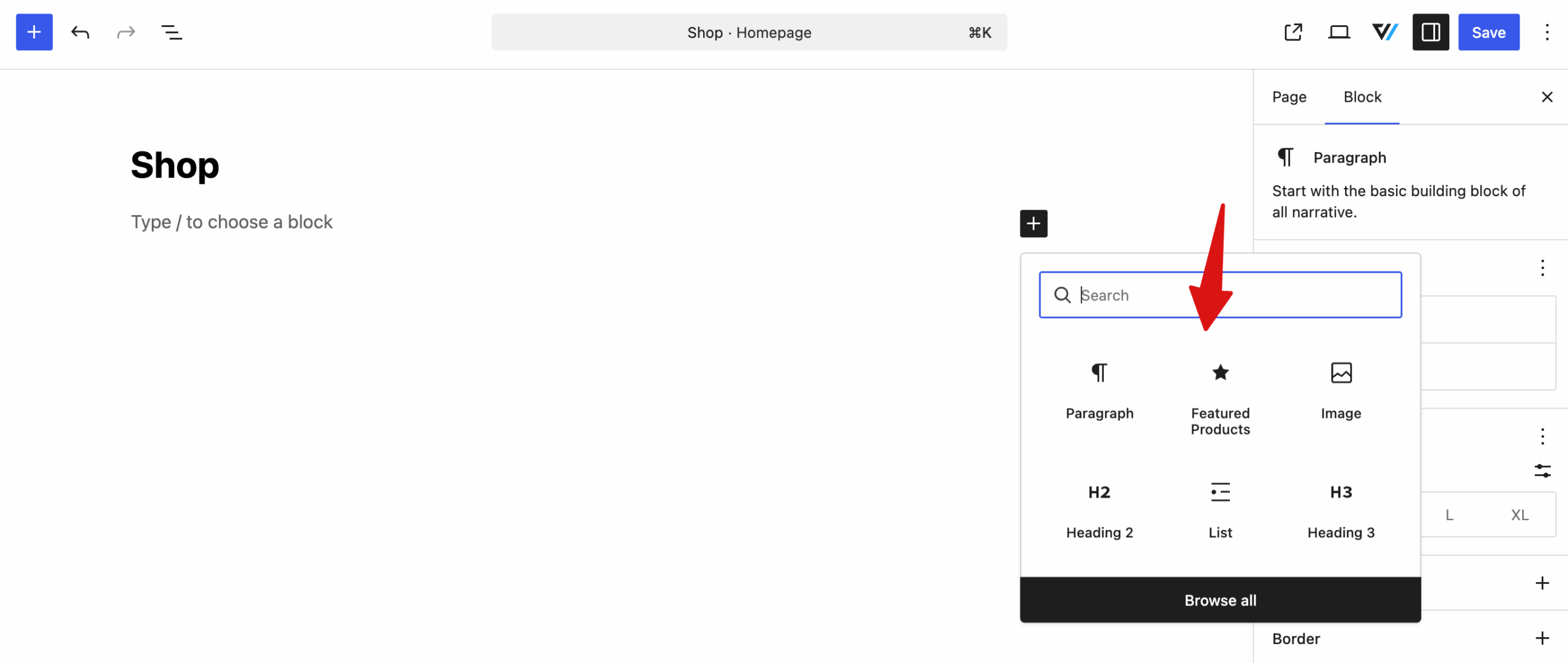drag and drop featured products widget in WooCommerce shop page