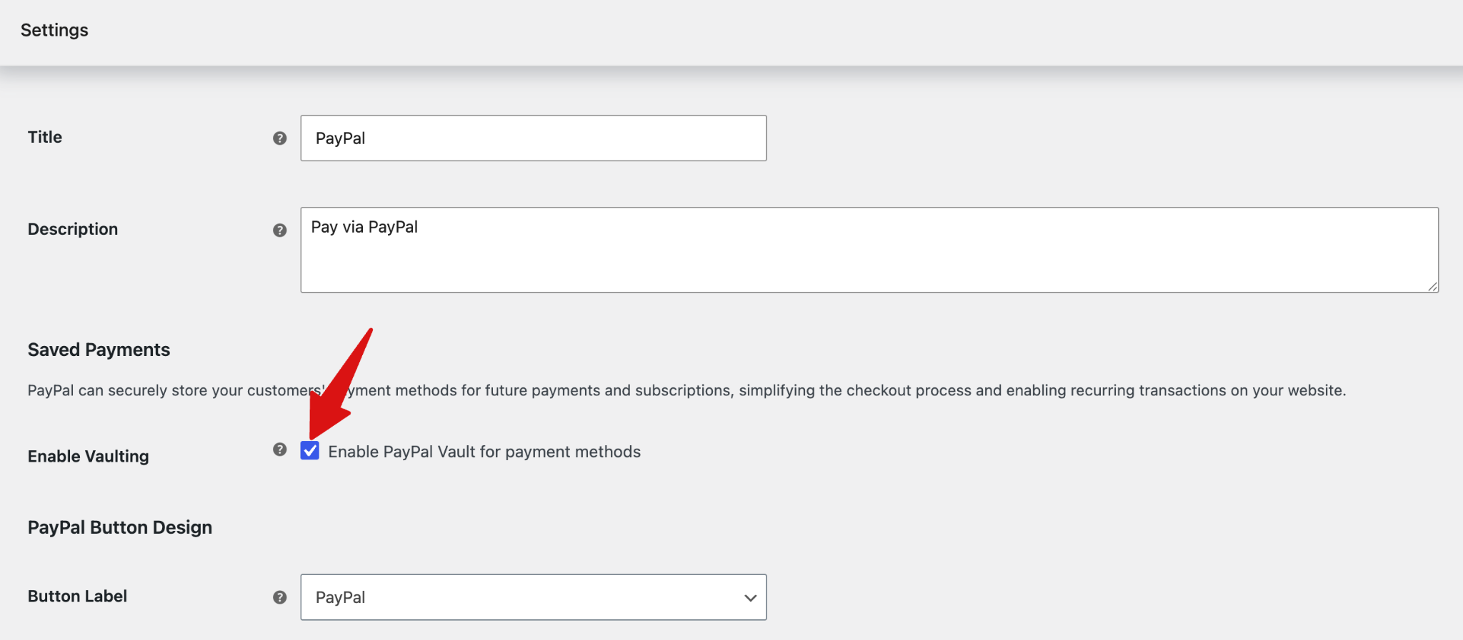 Saved Payments