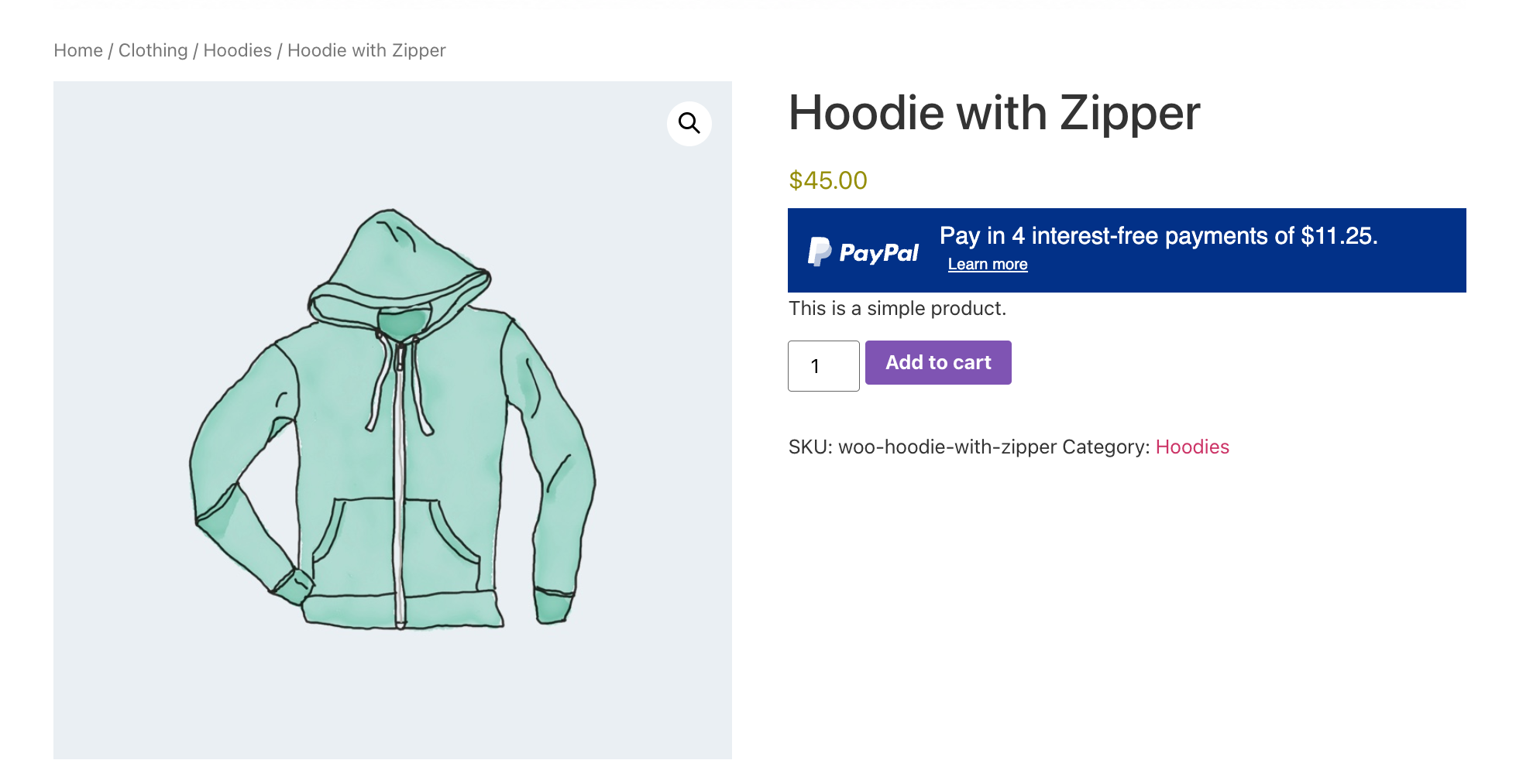 This is what the PayPal Pay Later option looks like on the product page: