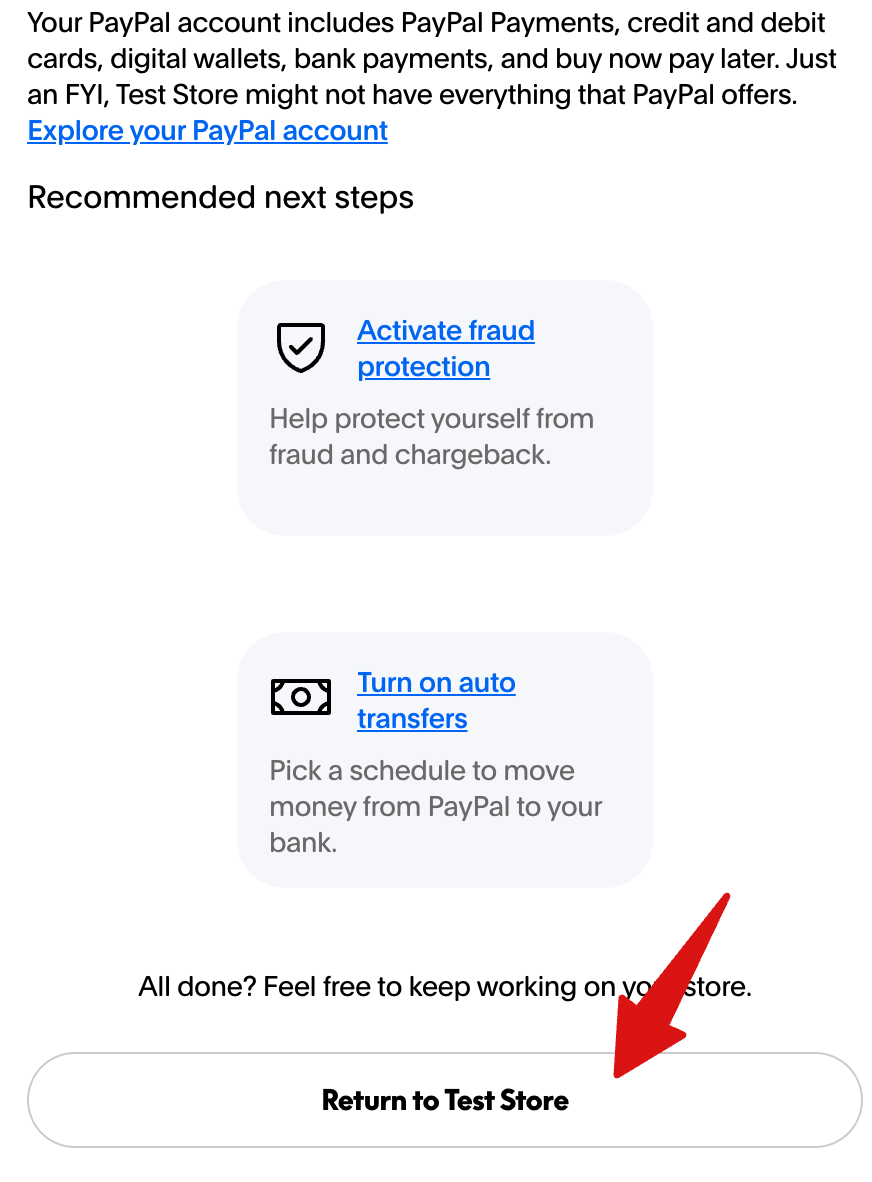 This will automatically make the connection. After successfully connecting to your store, you can return to your WooCommerce store. 
