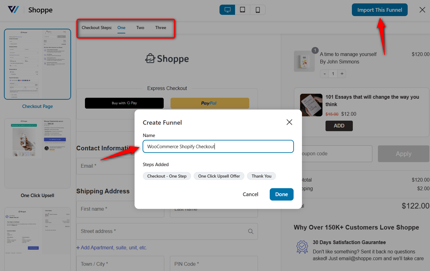 Enter the name of your funnel - WooCommerce Shopify checkout