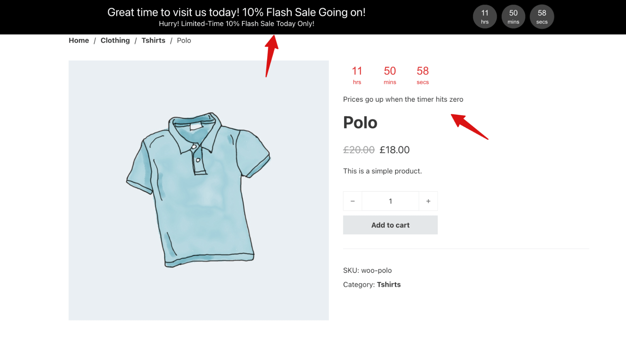 preview WooCommerce flash sale