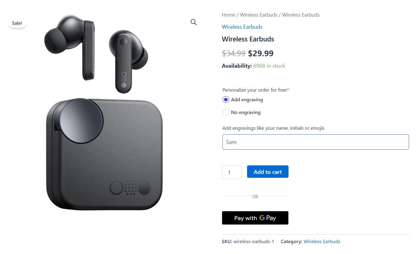 Preview add-ons on WooCommerce product page