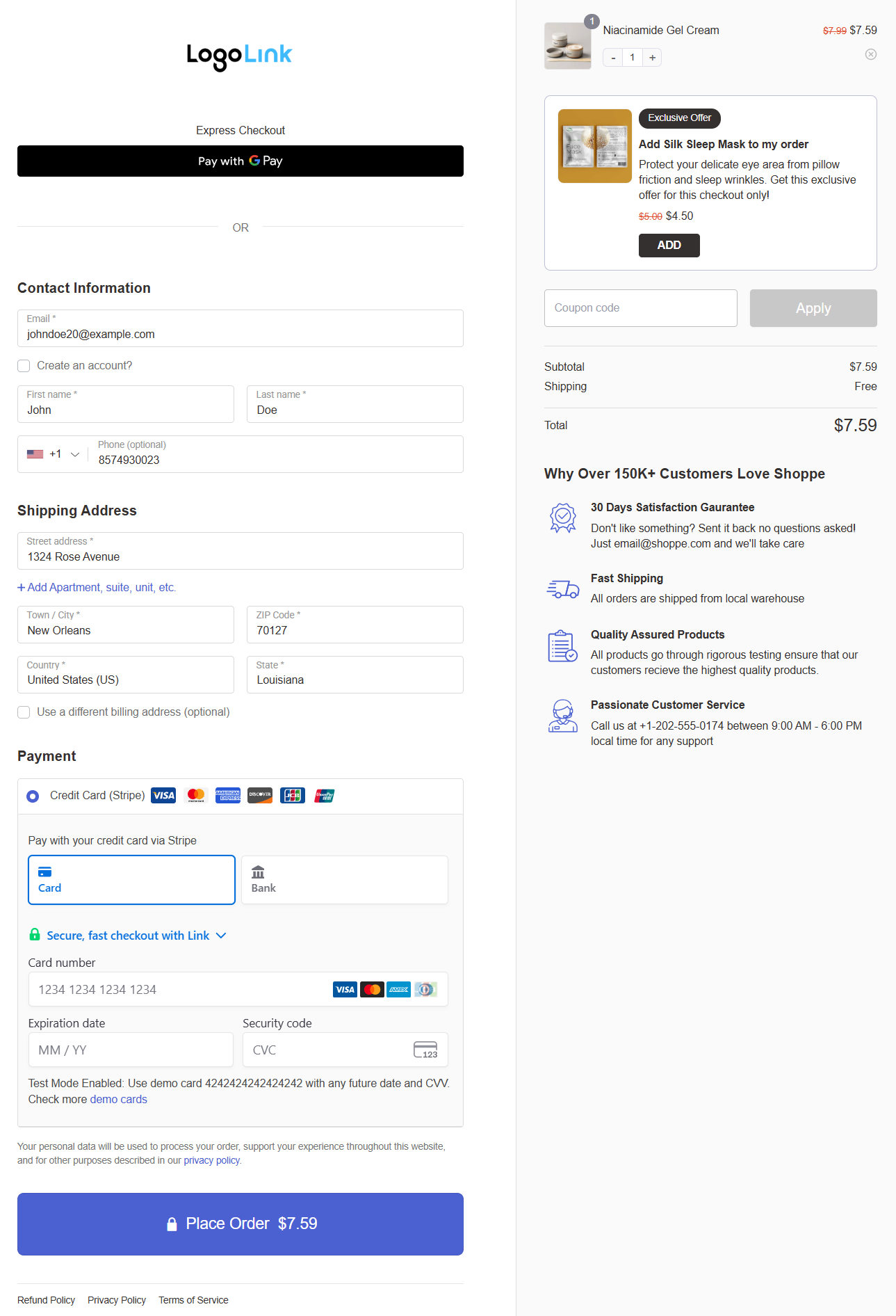 preview your woocommerce shopify like checkout