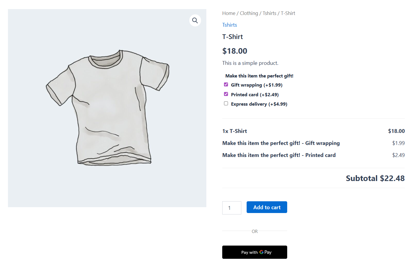 official product add-ons for woocommerce plugin