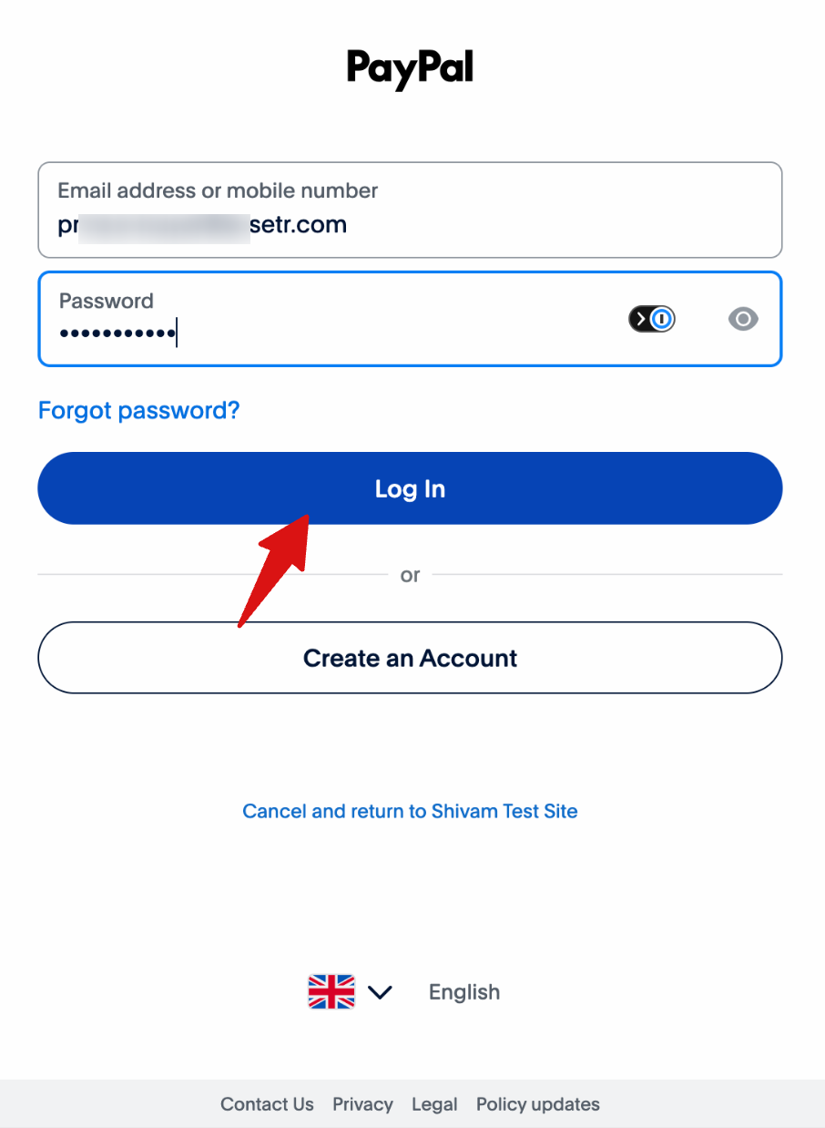 requiring customers to log in to their PayPal account