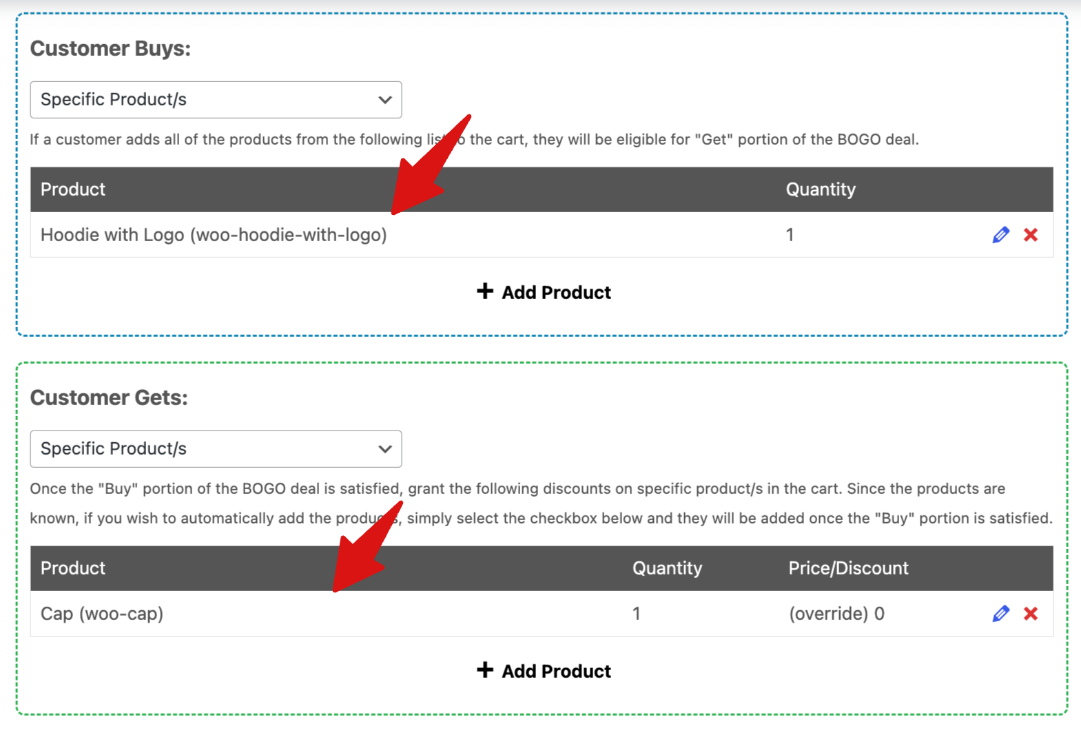 set up buy x and get y offer