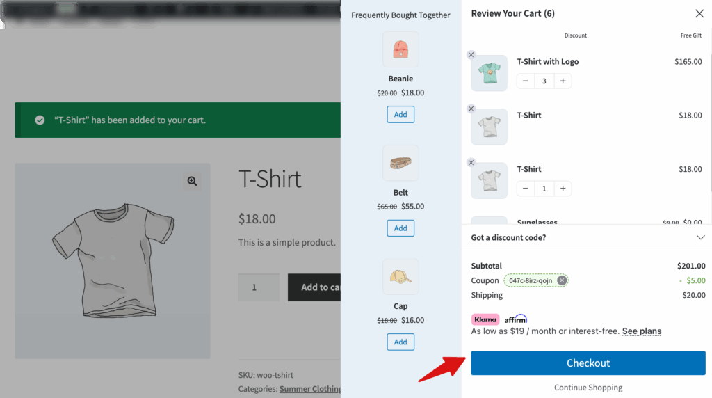 skip cart page with slide cart