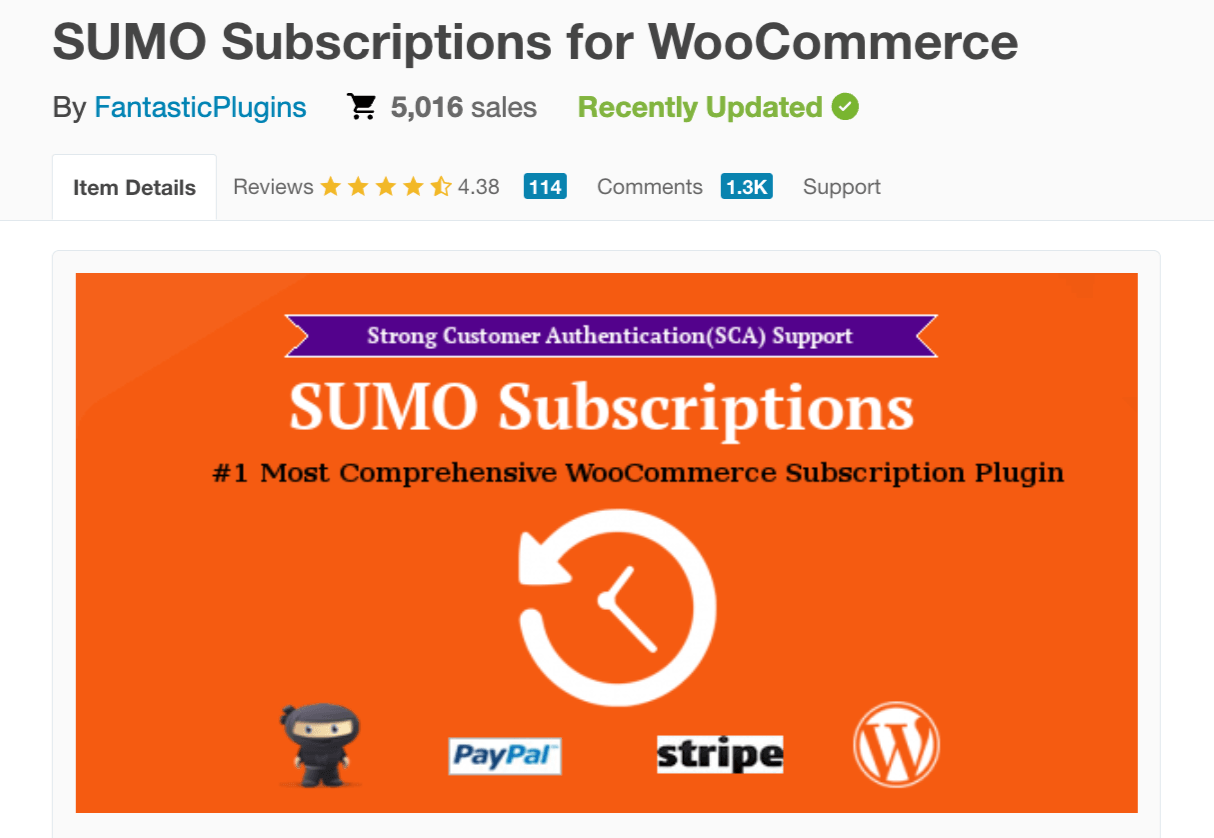 SUMO Subscriptions is a premium WooCommerce plugin