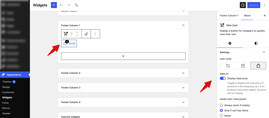 WooCommerce Mini Cart block  widget