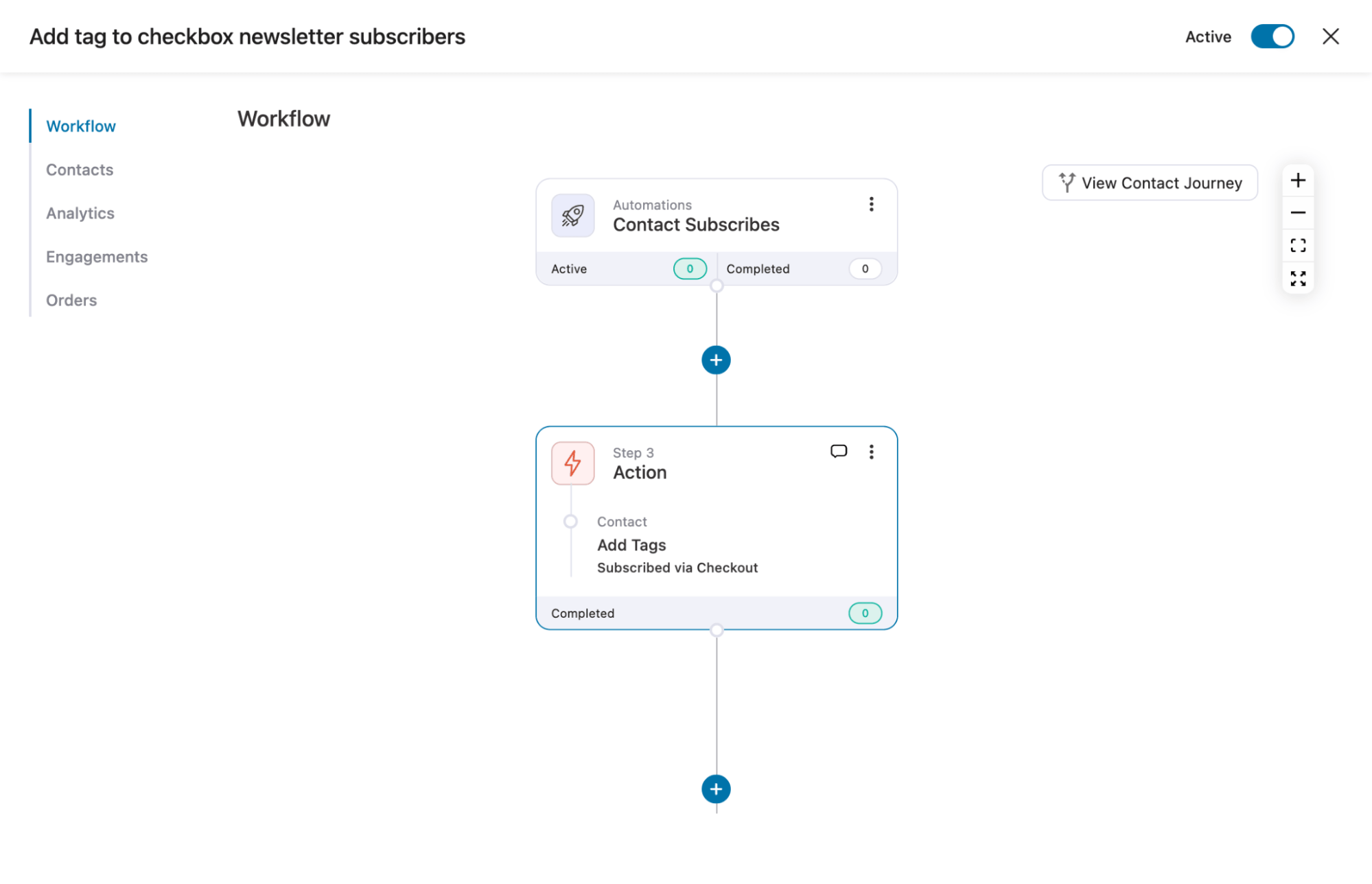 automation to add tags to subscribers after adding a Newsletter Opt-In Checkbox to WooCommerce Checkout