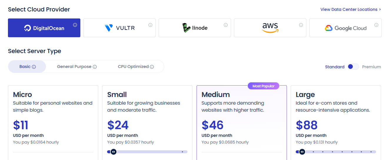 Cloudways hosting pricing plans