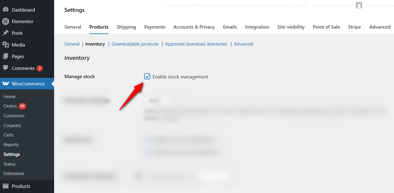 enable stock management by going to woocommerce products inventory settings
