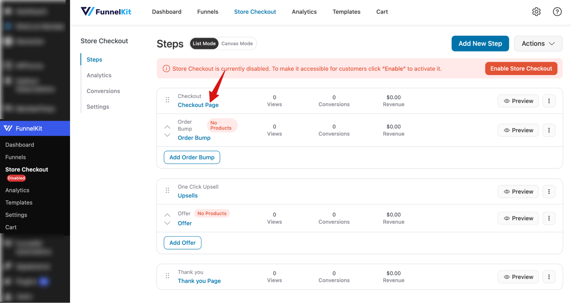 hit checkout to start customizing