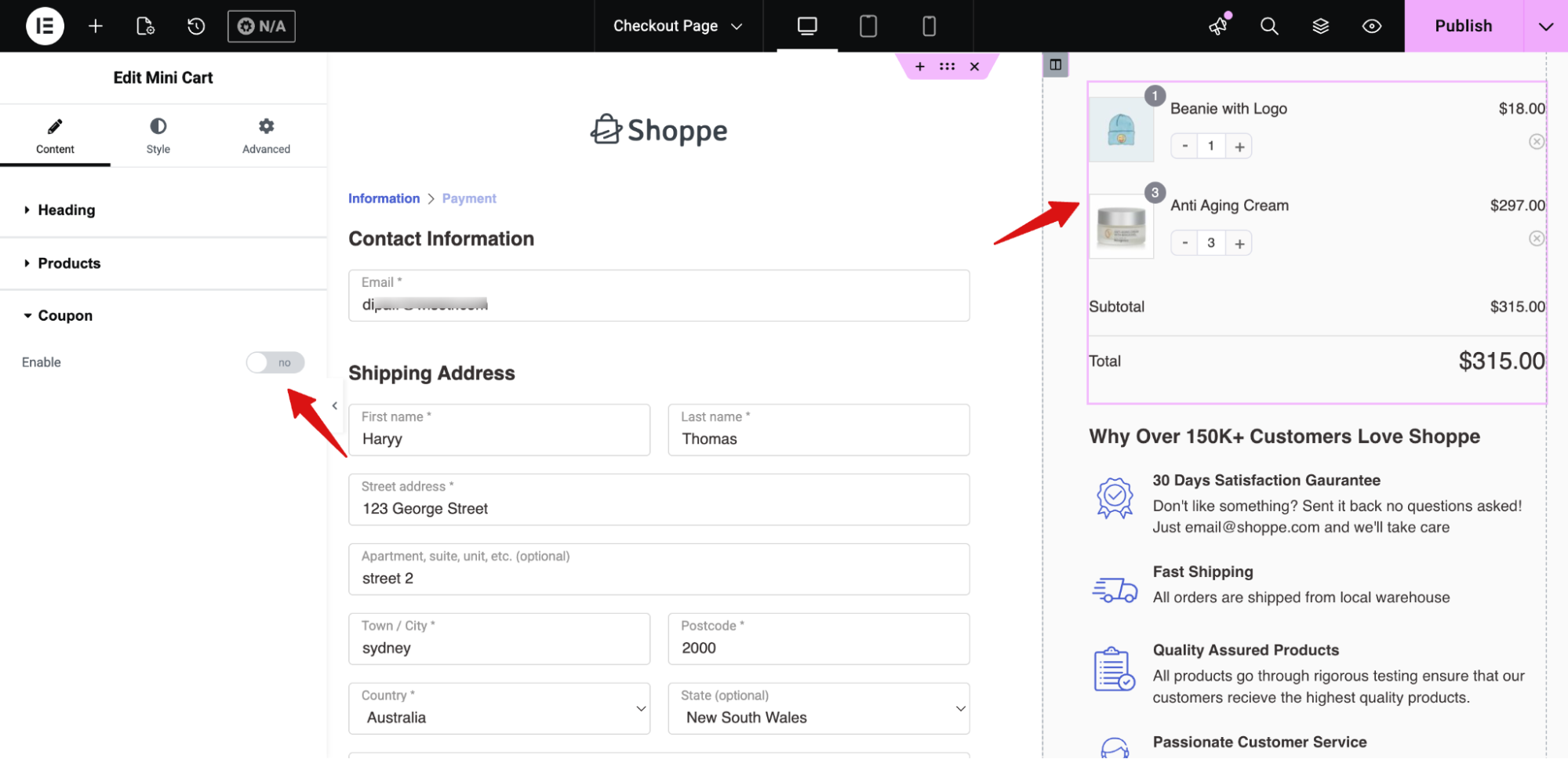 Disable the Coupon Field in FunnelKit Checkout Mini Cart
