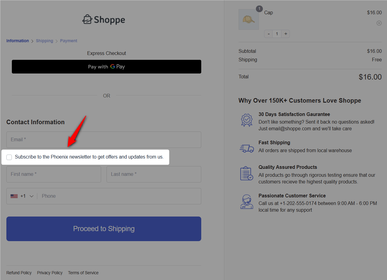 subscribe to the woocommerce newsletter checkbox on the checkout page