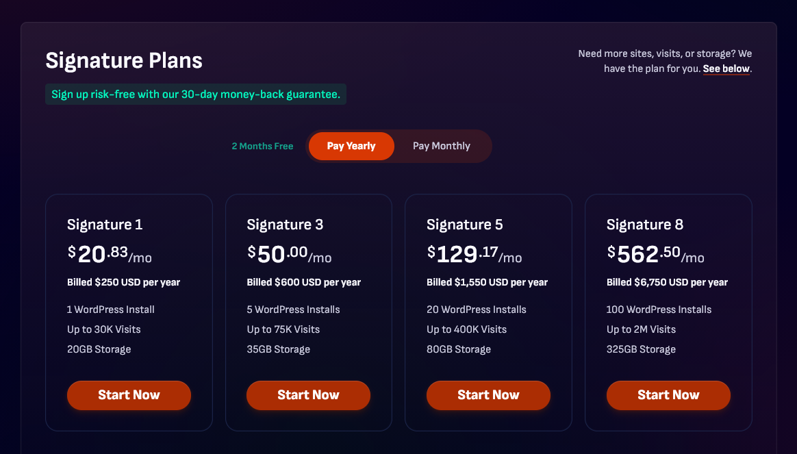 Pressable hosting pricing plans