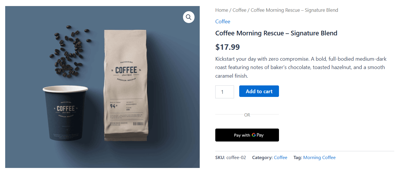 Preview the tags on the woocommerce product page