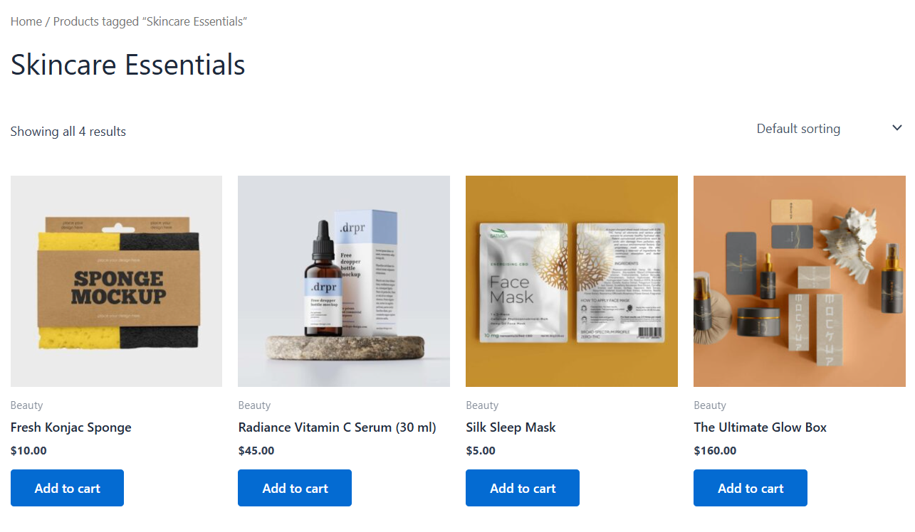 Preview the woocommerce tag url in your store