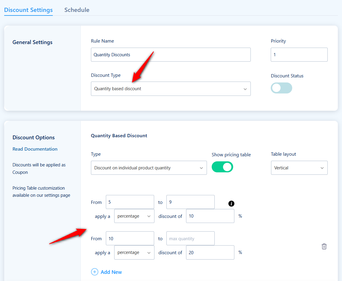 Offering quantity based dynamic discount in woocommerce