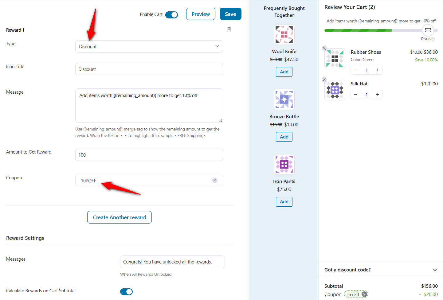 set up woocommerce dynamic pricing - offer 10% off when the cart total reaches $100