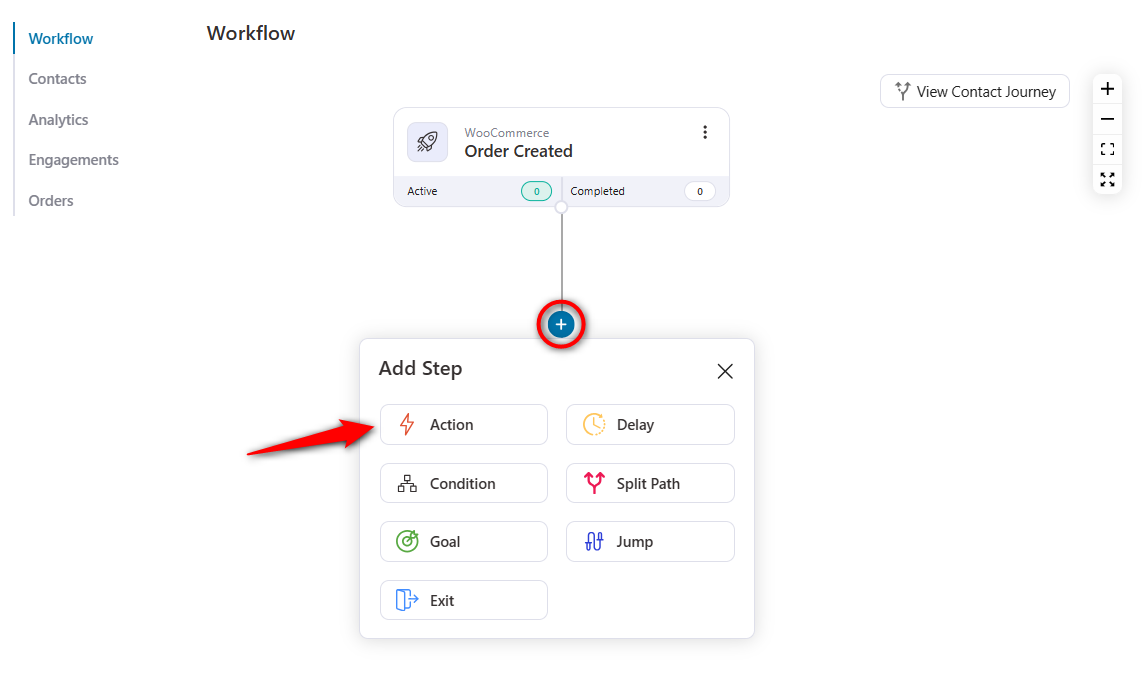 Add action to take when the automation event is triggered