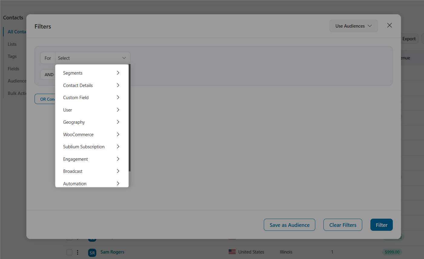 see all the advanced filters inside funnelkit automations 3.8.0 version release