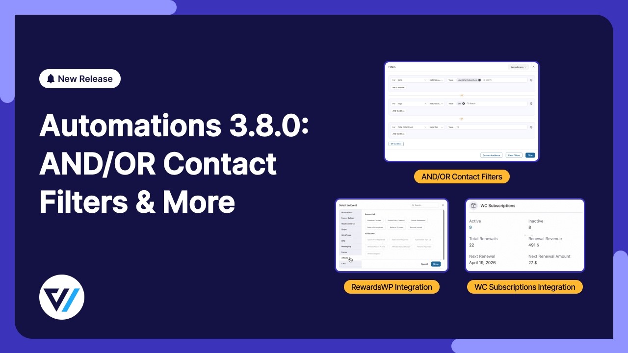 Introducing FunnelKit Automations 3.8.0: AND/OR Contact Filters, Subscription Automations & More