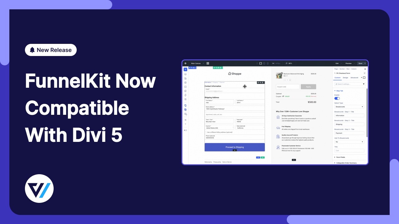 FunnelKit Funnel Builder 3.15.0: Divi 5 Integration, Conditional Fields and Product Checkout Redirect