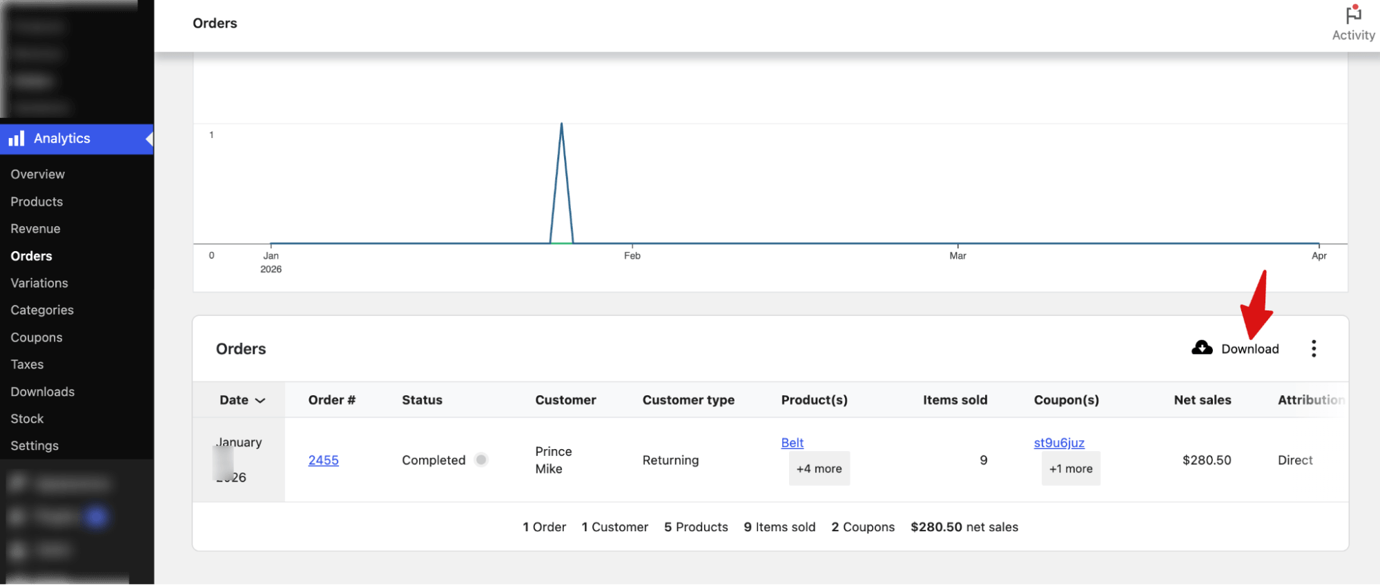 Download filtered WooCommerce orders after applying export conditions
