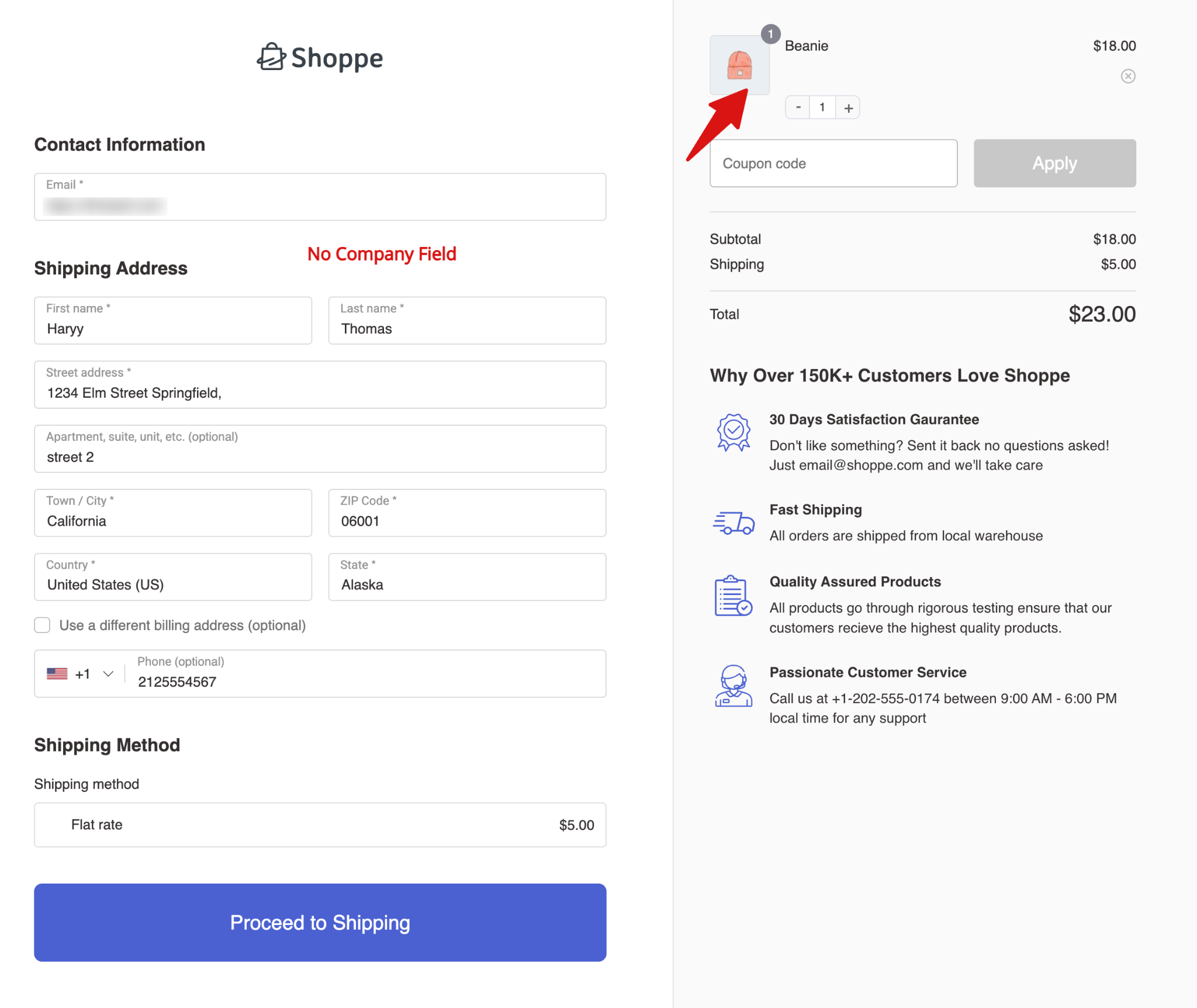 Company Name field hidden when condition is not met