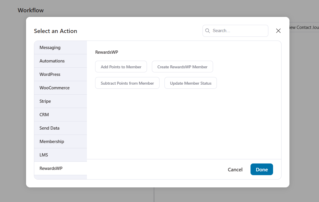 rewardswp actions in funnelkit automations 3.8.0