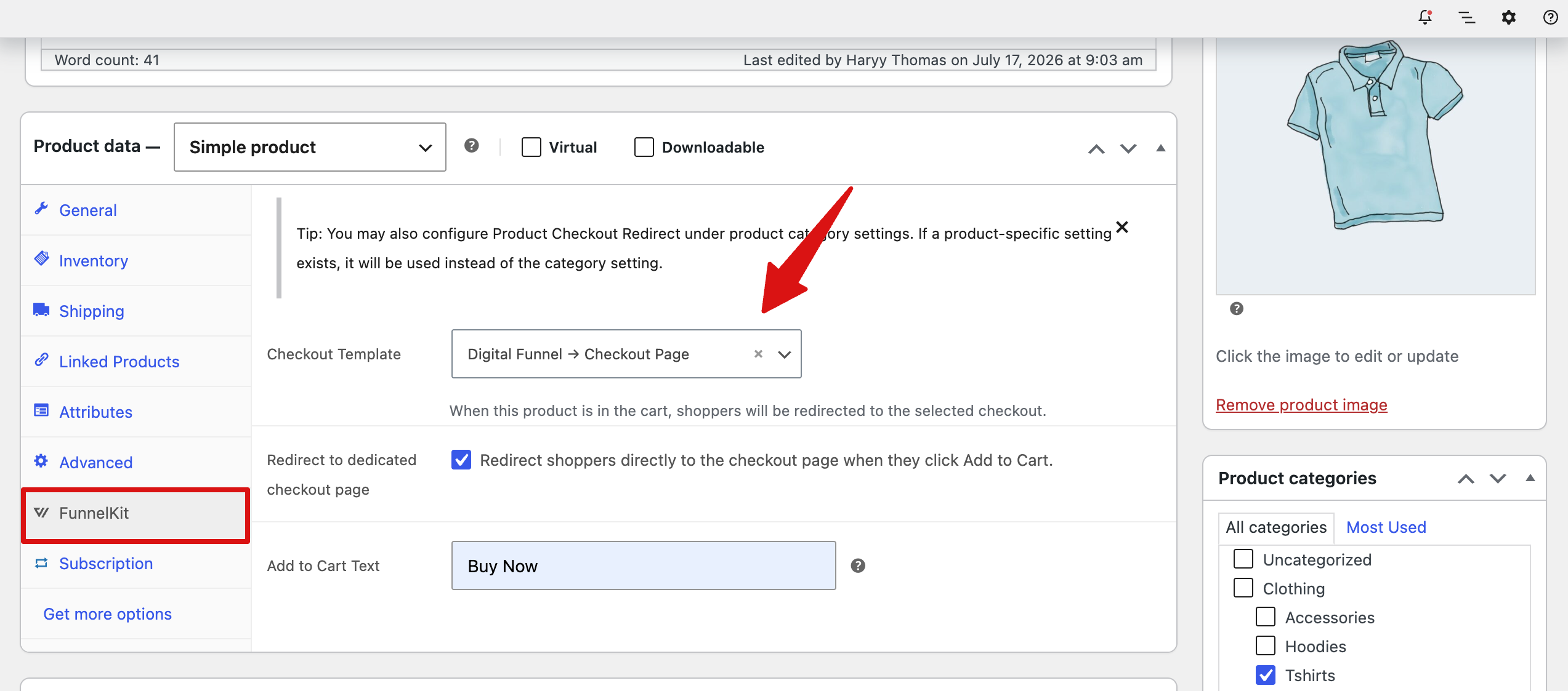 select the Checkout flow you want this product to use from the dropdown.